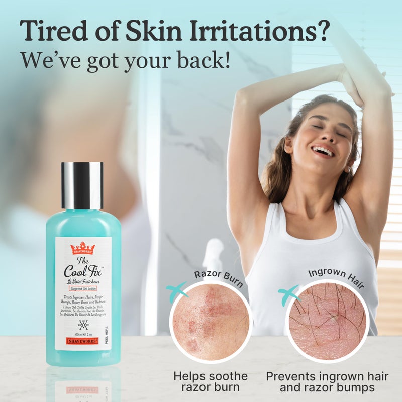 Shaveworks The Cool Fix Aftershave for Women: Pubic Hair Removal, Razor Bumps, Razor Burns, Ingrown Hair Treatment â€“ After Shaving Post Waxing Bikini Area Moisturizing Skin Care Gel 2 Fl Oz - Image 2