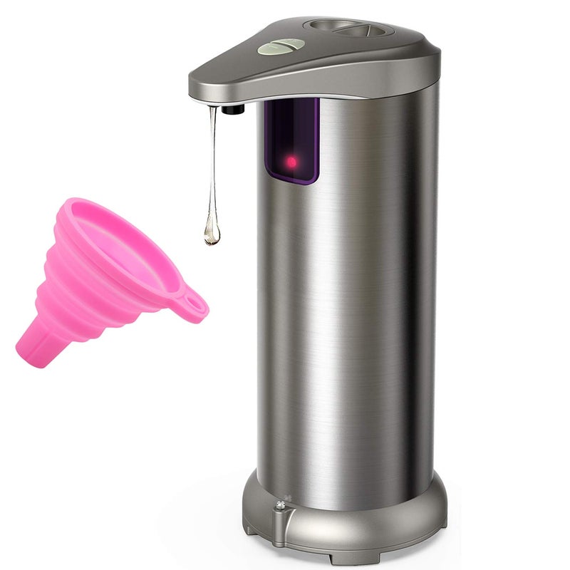 slicillo Infrared Automatic Soap Dispenser Stainless Steel Touchless Soap Dispenser Automatic Dispenser with Waterproof Base for Bathroom Kitchen Hotel