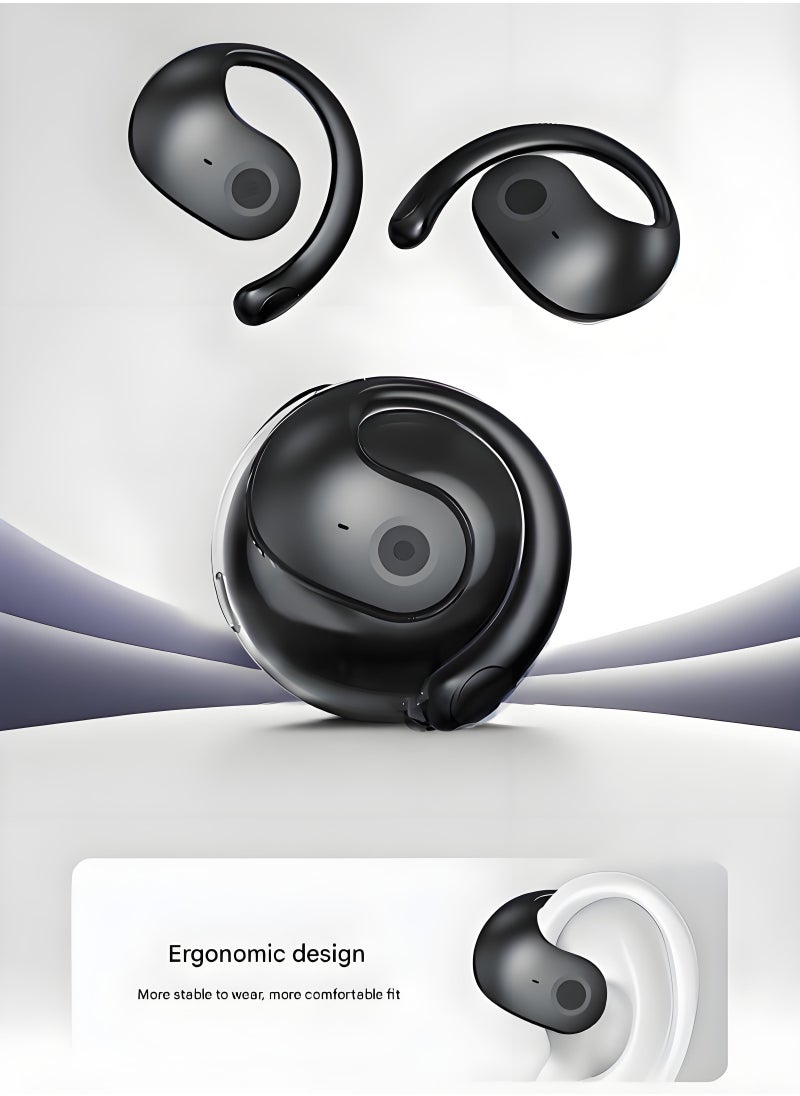 Generic - Bluetooth Headphones High-Quality Wireless Earbuds - Compatible with iPhone, Android, and Computers - Black - Image 1