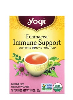 Yogi Tea Echinacea Immune Support Caffeine Free 16 Tea Bags 0.85 oz (24 g)  - Image 1