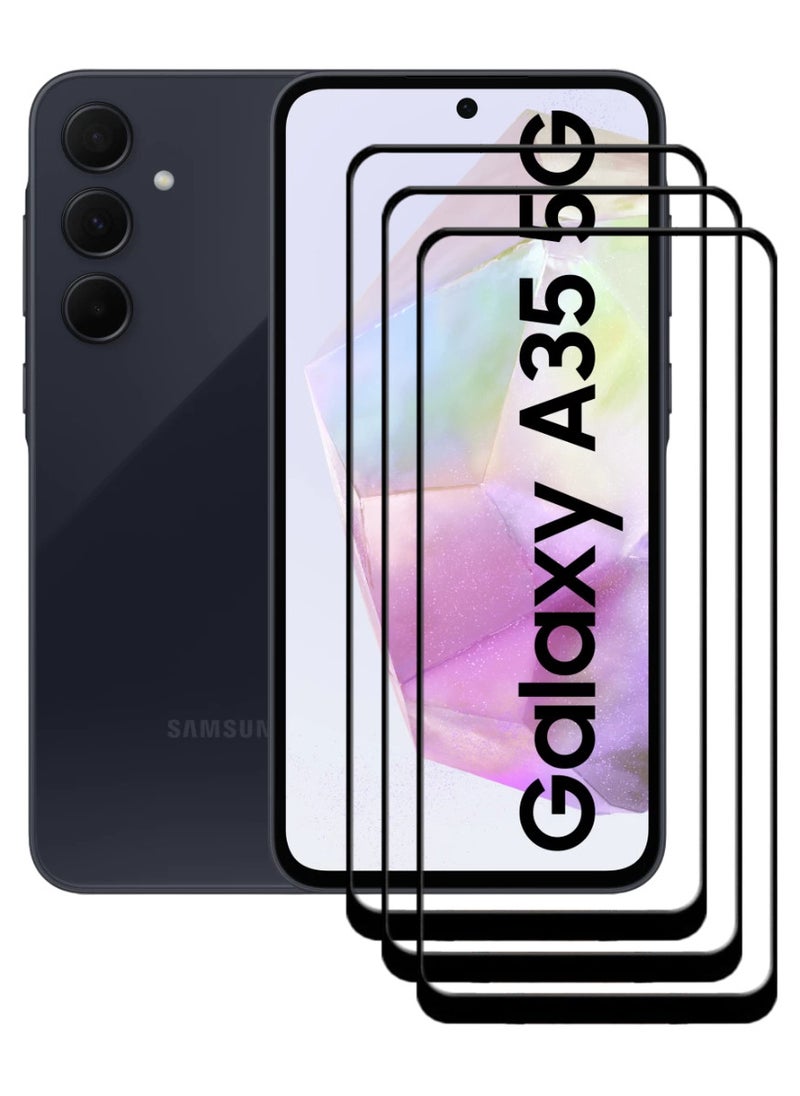 ACLIX 3 Pieces Tempered Glass Screen Protector Antistatic ESD Dustproof Premium Quality High Definition Designed For Samsung Galaxy A35 - Image 1