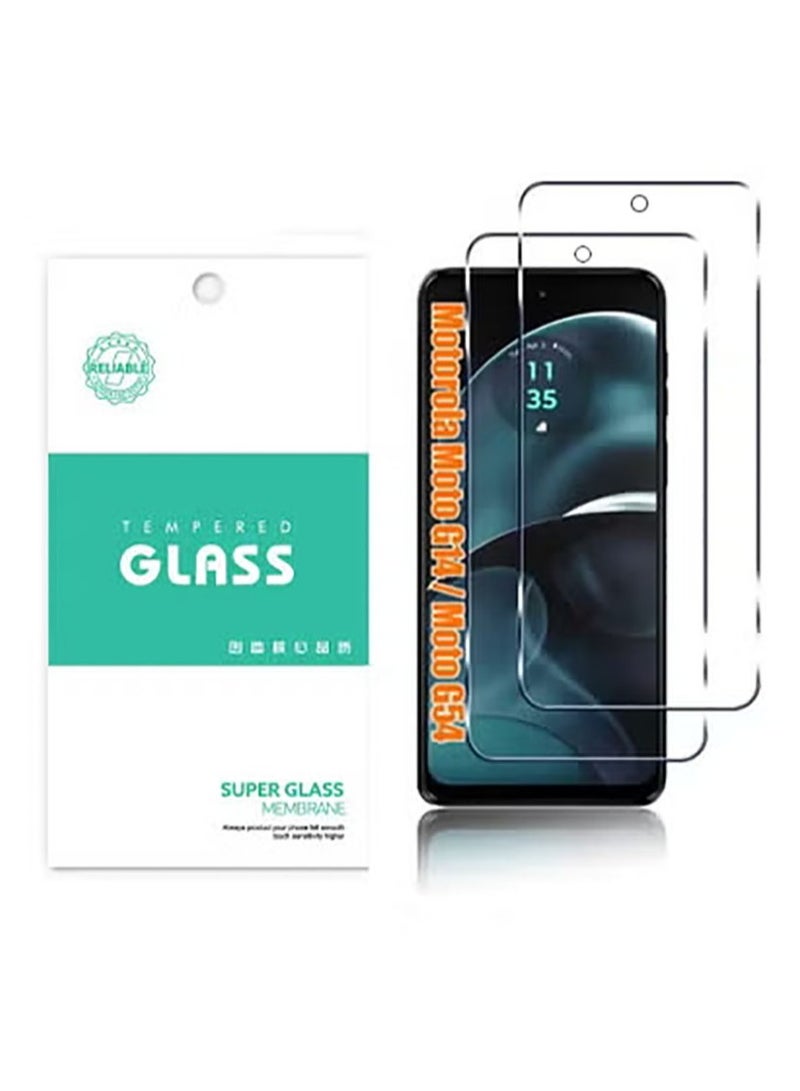 for Motorola Moto G14 / Moto G54 Screen Protector Tempered Galss, [2 Pack] High Clear [Bubble Free] Screen Tempered Glass Protective Film  - Image 1