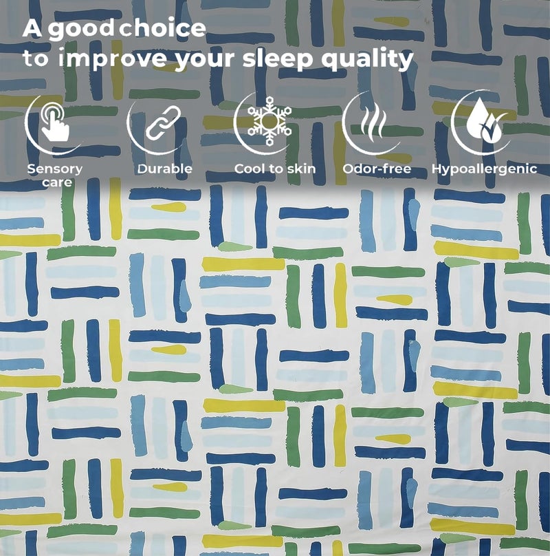 FRESH FROM LOOM Microfiber Rotary Printed Bed Sheet Set - King Size, Hypoallergenic, Wrinkle Free with 2 Pillow Covers (90 x 95 Inches | Multi Line, Lining Design), 144 TC - Image 3