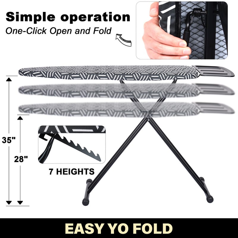 caius Ironing Board with Iron Rest, Ironing Area 43"x13" Heavy Duty, Easy to Fold - Image 4