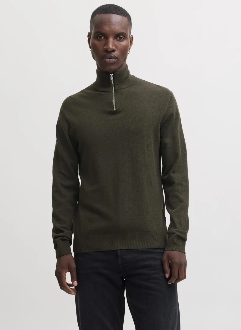 JACK & JONES Knitted Half Zip Up Sweater
