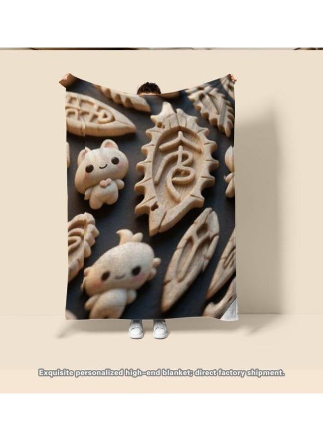 عام بطانية رقيقة من الفانيلا الكرتونية للأطفال أو الطلاب (دافئة ومريحة ومناسبة للنوم والألعاب) 100 سم * 150 سم - Image 1