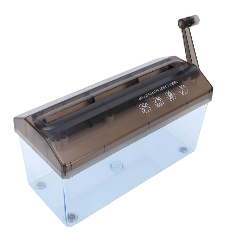 Mini Hand Paper Shredder Manual Portable With 1 5L Transparent Bin For Home Office School - Image 2