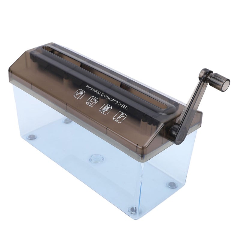 Mini Hand Paper Shredder Manual Portable With 1 5L Transparent Bin For Home Office School - Image 3