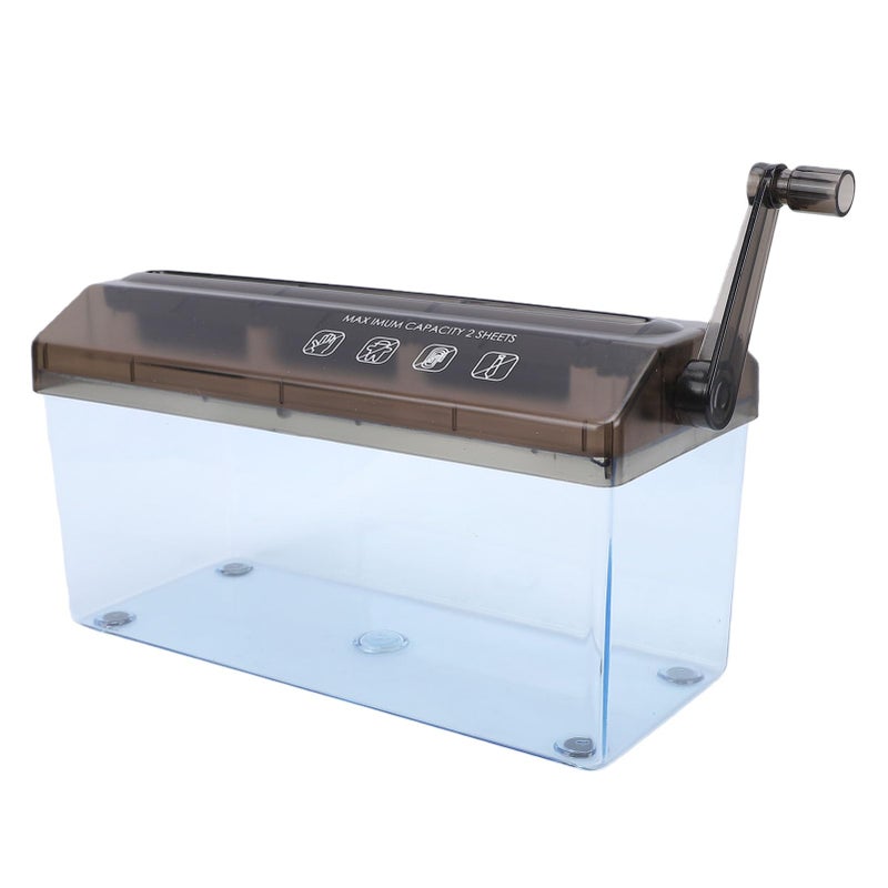 Mini Hand Paper Shredder Manual Portable With 1 5L Transparent Bin For Home Office School - Image 4