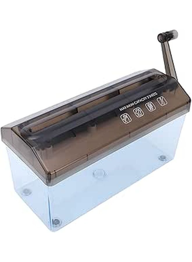 Mini Hand Paper Shredder Manual Portable With 1 5L Transparent Bin For Home Office School - Image 1