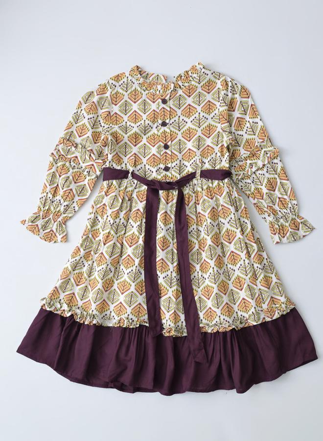 بيلا مودا فستان بكشكشة بنقوش - Image 2