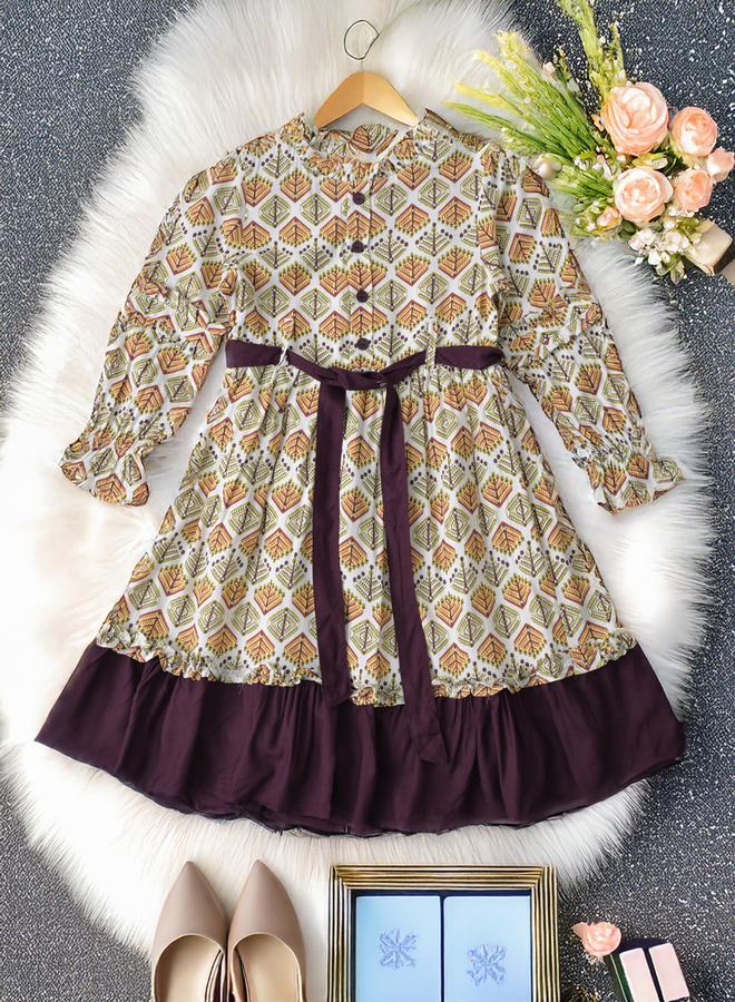 بيلا مودا فستان بكشكشة بنقوش - Image 1