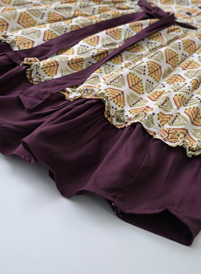 بيلا مودا فستان بكشكشة بنقوش - Image 5