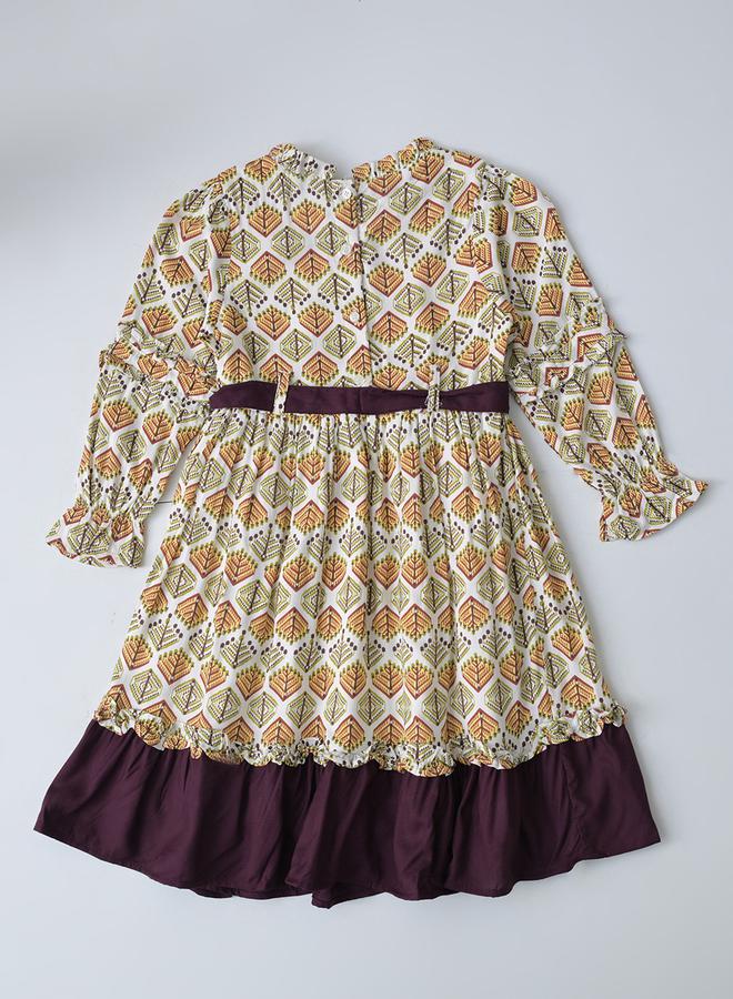 بيلا مودا فستان بكشكشة بنقوش - Image 3