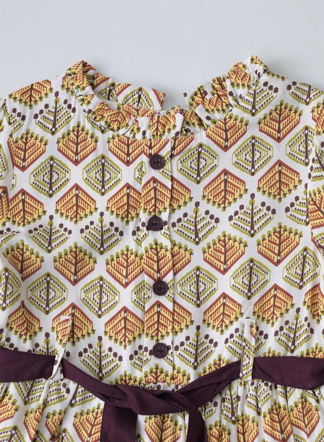 بيلا مودا فستان بكشكشة بنقوش - Image 4