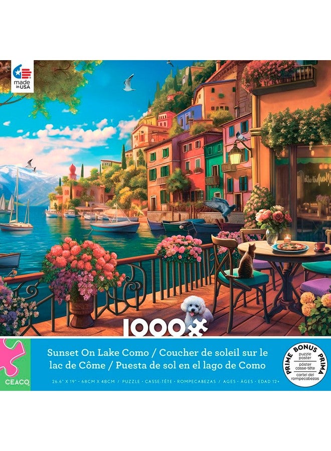 Ceaco - Sunset on Lake Como - 1000 Piece Jigsaw Puzzle - Image 2