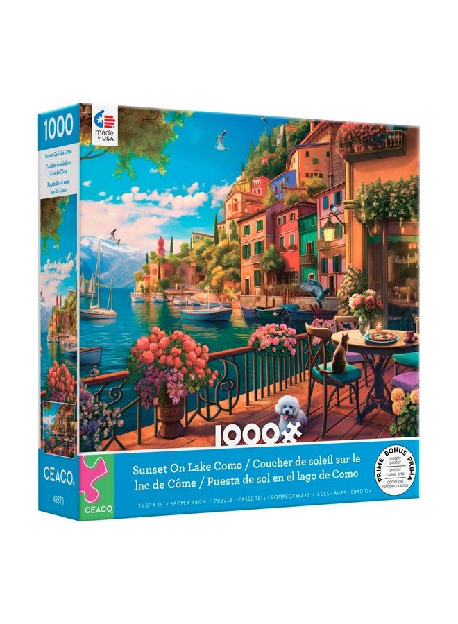 Ceaco - Sunset on Lake Como - 1000 Piece Jigsaw Puzzle - Image 3