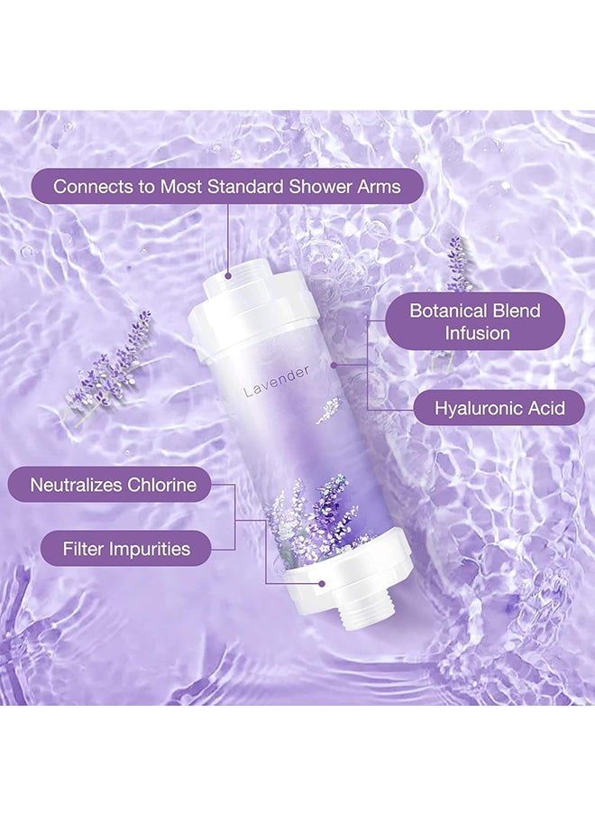 SKY-TOUCH Vitamin Shower Filter : Aromatherapy Hard Water Softener Chlorine & Fluoride Shower Filter Easy Installation for Universal Output Showerhead for Healthier Skin & Hair (Lavender)  - Image 2