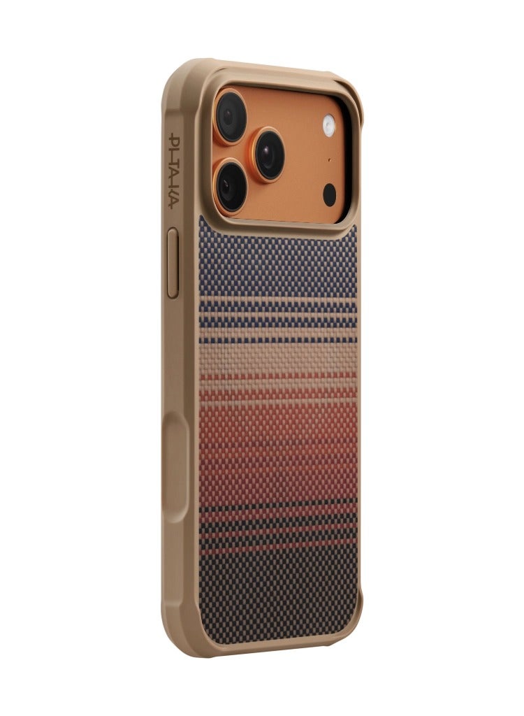 بيتاكا حافظة Aramid ProGuard لـ iPhone 17 Pro / متوافقة مع MagSafe / حافظة حماية بمعيار عسكري / مقاومة للخدوش / مزيج من ألياف الأراميد 600D وTPU / غطاء خلفي / وسادة زوايا مقوسة - غروب الشمس - Image 3