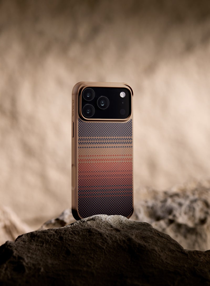 بيتاكا حافظة Aramid ProGuard لـ iPhone 17 Pro / متوافقة مع MagSafe / حافظة حماية بمعيار عسكري / مقاومة للخدوش / مزيج من ألياف الأراميد 600D وTPU / غطاء خلفي / وسادة زوايا مقوسة - غروب الشمس - Image 5