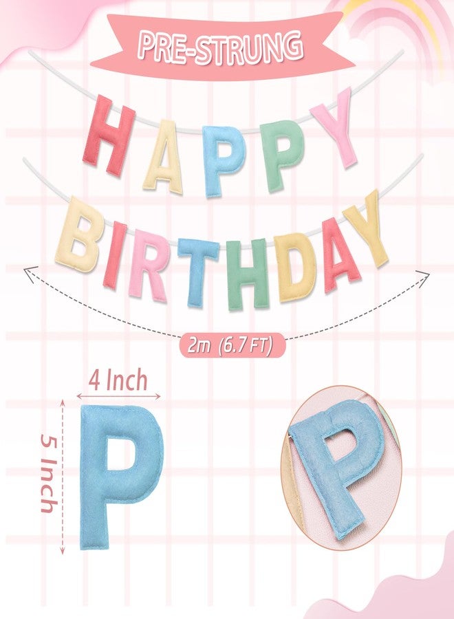 JRLCTECH Felt Happy Birthday Garland Rainbow Banner Reusable 3D Felt Happy Birthday Banner Sign Party Supplies Decorations for Birthday Party Decor, Photo Prop - Image 4