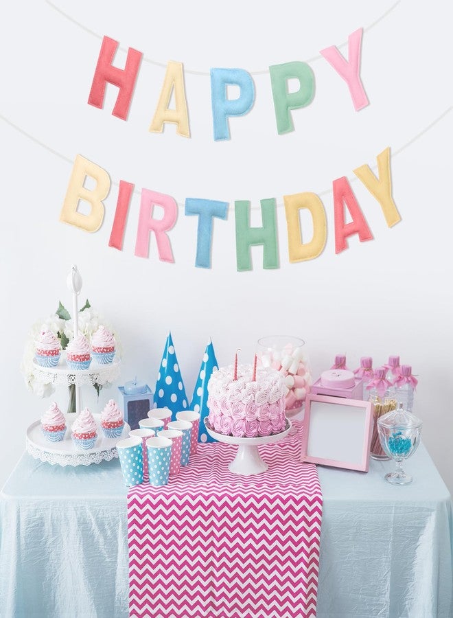 JRLCTECH Felt Happy Birthday Garland Rainbow Banner Reusable 3D Felt Happy Birthday Banner Sign Party Supplies Decorations for Birthday Party Decor, Photo Prop - Image 3