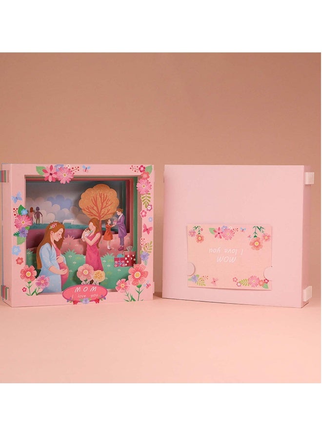 Generic 3D Greeting Card for Mother, Paper Carving 3D Greeting Cards, I love you Mom Paper Carved Box, Paper-Carved Greeting Card With Enveope for Mom for Special Occasions, Birthdays, Mother's Day 6x6 Inch  - Image 5