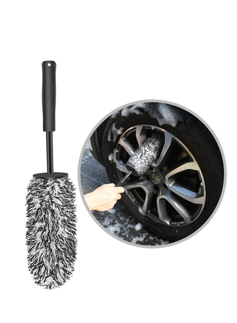 SYOSI Car Wheel Brush, No Metal Wheel and Rim Detailing Brush, Large Wheel Cleaning Brush Premium Cleaner Brush, Soft Dense Alloy Wheel Brush, Suitable for Wheels and Rims of Cars/motorcycles/bicycles - Image 1