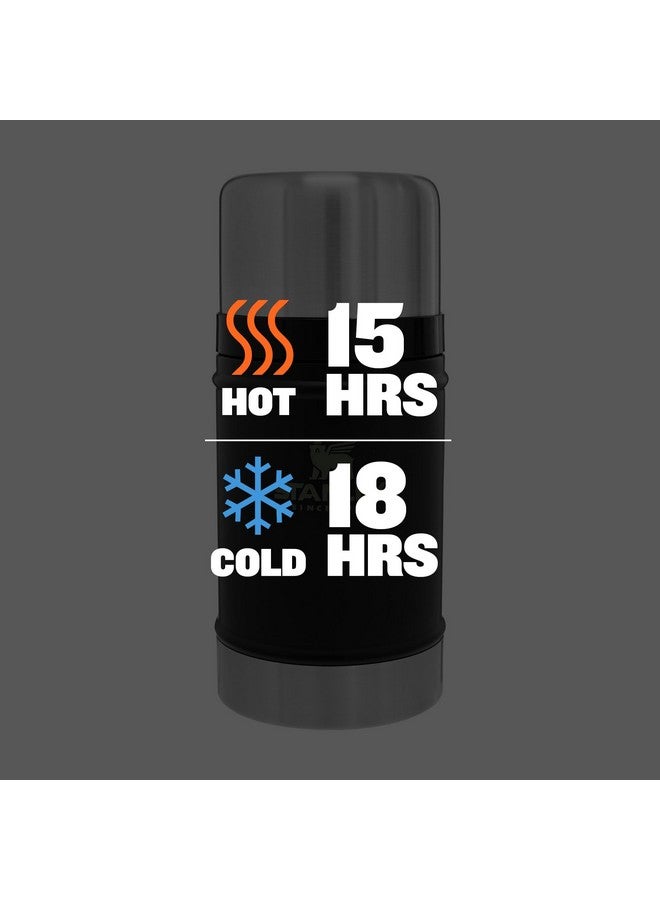 Stanley Classic Legendary Large Food Jar 24 oz | Vacuum Insulated Thermos Food Container | Wide Mouth Screw On Lid | Packable for Travel | Stainless Steel with Leakproof Lid | BPA-Free | Matte Black - Image 3