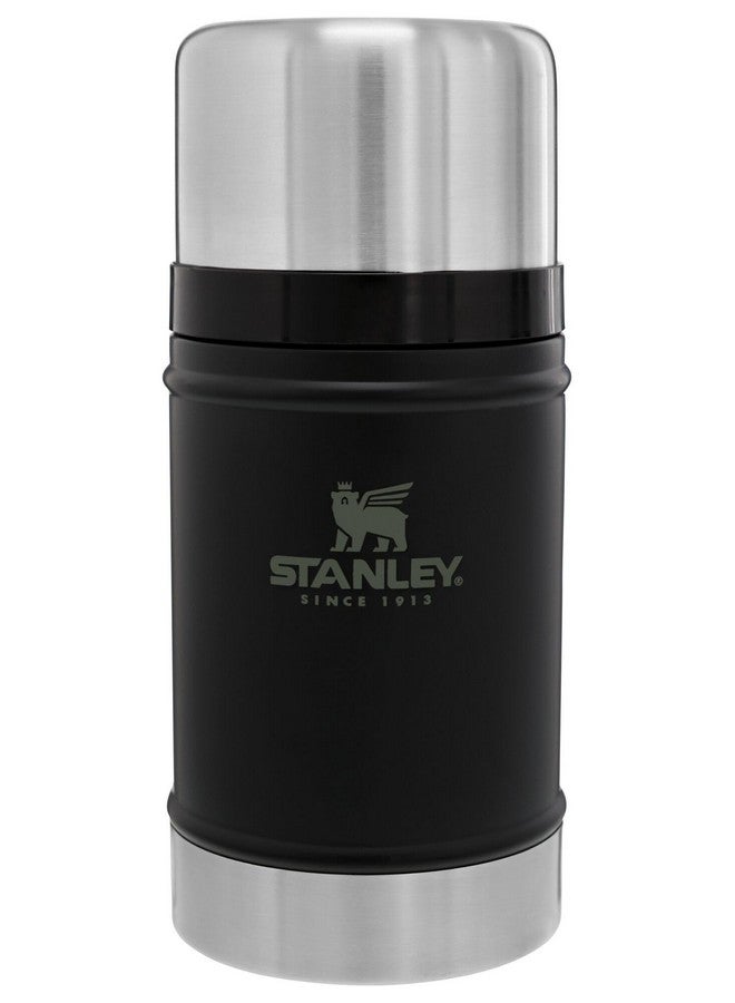 Stanley Classic Legendary Large Food Jar 24 oz | Vacuum Insulated Thermos Food Container | Wide Mouth Screw On Lid | Packable for Travel | Stainless Steel with Leakproof Lid | BPA-Free | Matte Black - Image 1