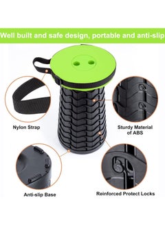 TIGER 2023 Upgraded Portable Collapsible Folding Stool – Retractable Telescoping Foldable Camping Stool for Adults, Outdoor Fishing, Hiking, Travel, Gardening, BBQ (Green, One Size)  - Image 5