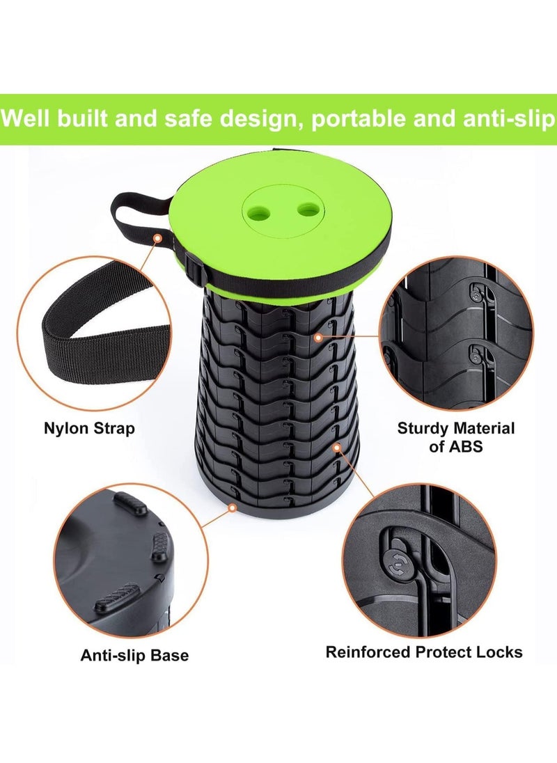 TIGER 2023 Upgraded Portable Collapsible Folding Stool – Retractable Telescoping Foldable Camping Stool for Adults, Outdoor Fishing, Hiking, Travel, Gardening, BBQ (Green, One Size)  - Image 5