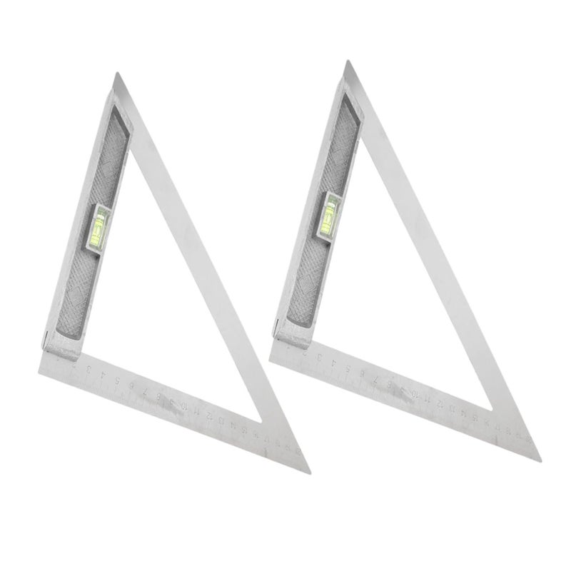 Hemobllo 2pcs Woodworking Square Rulers with Level, 90-Degree Precision Measurement Tools for Carpenters and Engineers, Multi-Angle Layout and Drawing Measuring Instruments - Image 1