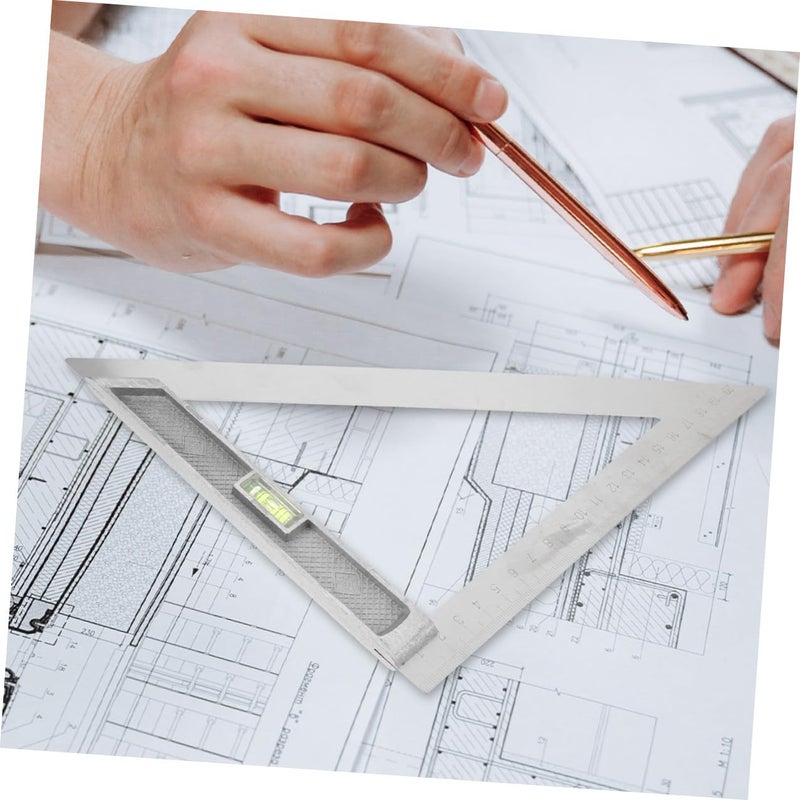 Hemobllo 2pcs Woodworking Square Rulers with Level, 90-Degree Precision Measurement Tools for Carpenters and Engineers, Multi-Angle Layout and Drawing Measuring Instruments - Image 5