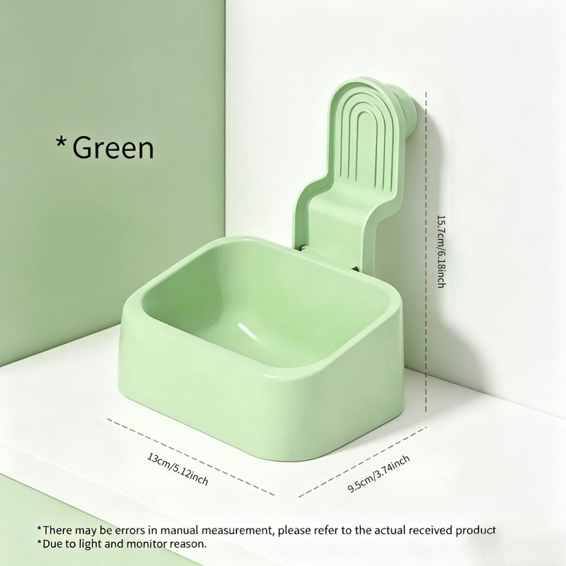 Green Thickened Rabbit Hanging Feeding Bowl Chew Resistant Durable Cage Mounted Pet Feeder for Small Animal - Image 2