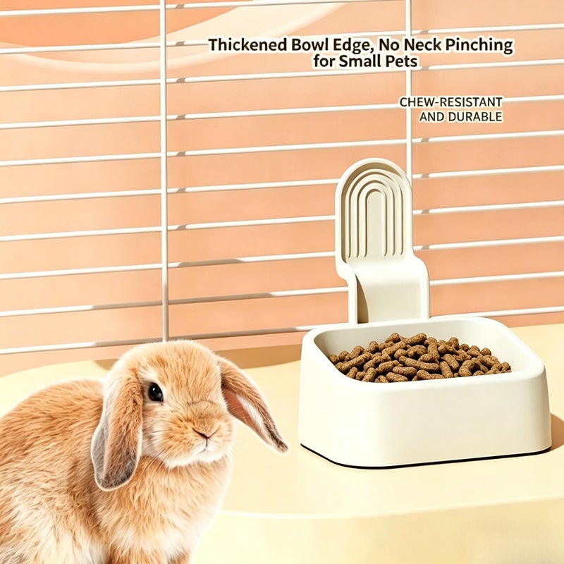 Green Thickened Rabbit Hanging Feeding Bowl Chew Resistant Durable Cage Mounted Pet Feeder for Small Animal - Image 3
