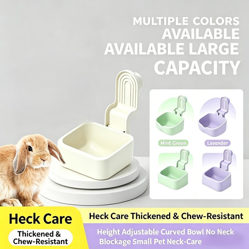 Green Thickened Rabbit Hanging Feeding Bowl Chew Resistant Durable Cage Mounted Pet Feeder for Small Animal - Image 4