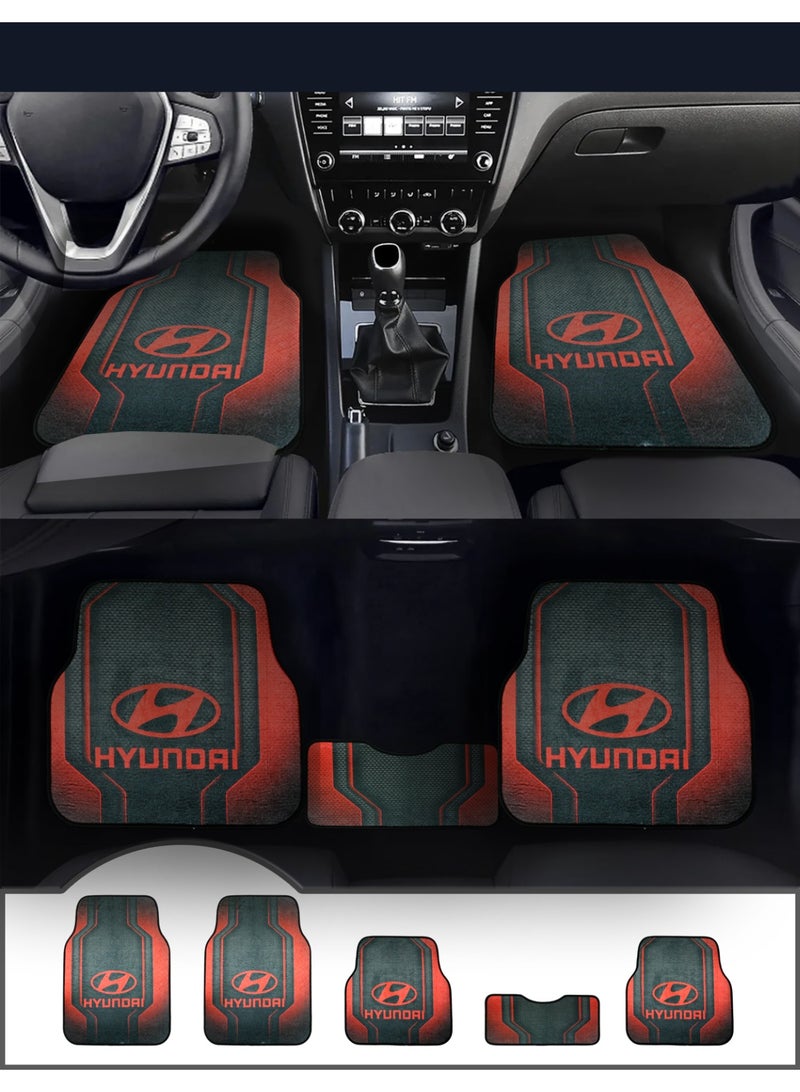 Universal Car Floor Mats Set 5 Pieces Compatible with All Hyundai Models Anti Slip Design Protects Vehicle Interior From Dirt Dust Mud and Spills Durable Material Easy To Clean Suitable For Daily Use Front Rear And Center Mats Non Sliding Base Practical Fit For Hyundai Sedan SUV Hatchback Cars Interior Accessories - Image 5