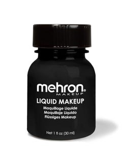 mehron Mehron Makeup Liquid Makeup | Face Paint and Body Paint Perfect for Halloween, Cosplay I Air Brush Compatible Body Paint (1 oz) (BLACK)  - Image 1