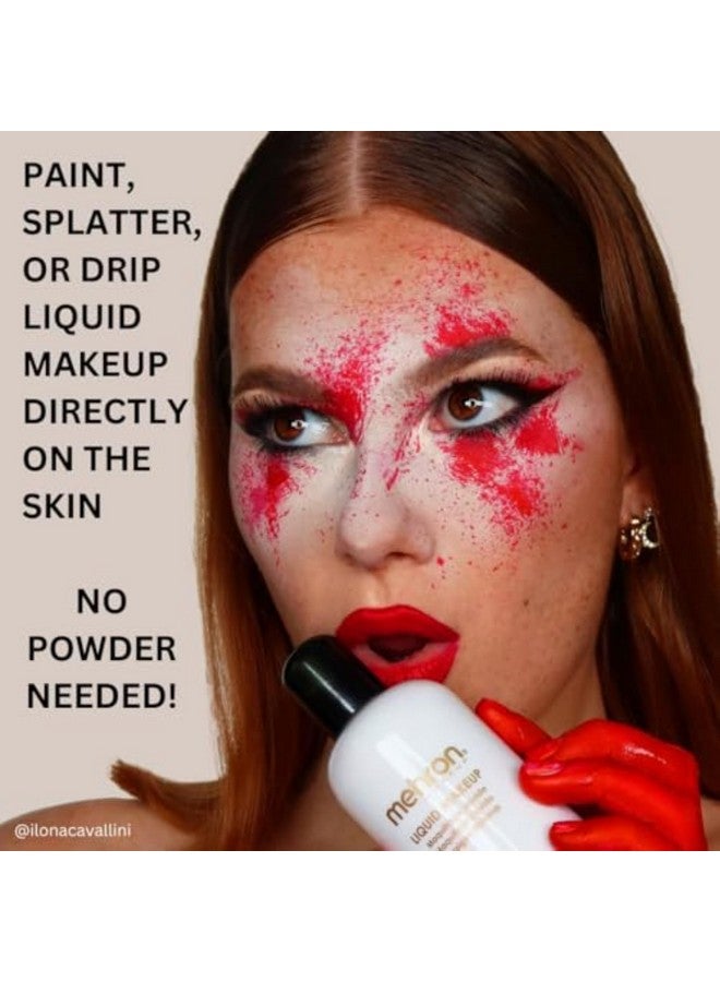 ميهرون مكياج سائل من ميهرون | طلاء للوجه والجسم، مثالي للهالوين والتنكر | طلاء للجسم متوافق مع فرشاة الهواء (1 أونصة) (أسود) - Image 4