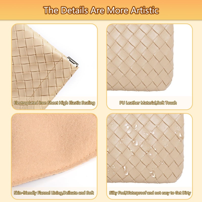 بوسوها Busoha 4 قطع حقيبة مكياج صغيرة للمحفظة، حقائب مستحضرات تجميل صغيرة محمولة للنساء، محفظة نقود معدنية، أحمر الشفاه، منظم إكسسوارات مستحضرات التجميل، حقيبة تخزين صغيرة للسفر - Image 4