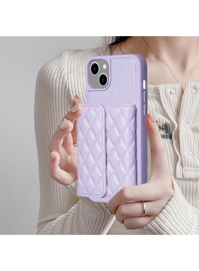 اس-توب جراب هاتف iPhone 14 من الجلد بتصميم معيني أفقي - Image 2