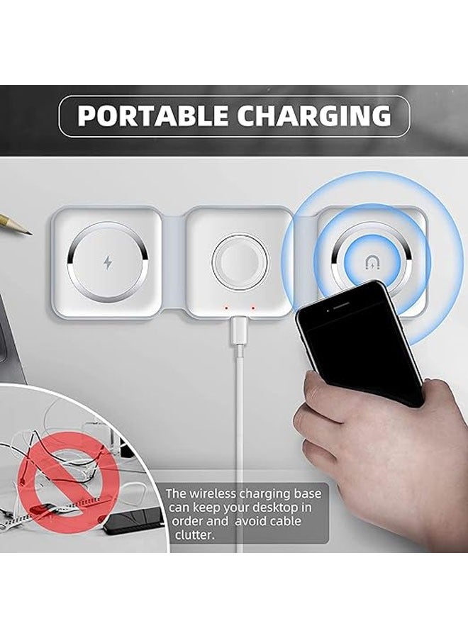 general 3-in-1 wireless charger, magnetic foldable charging station, fast wireless charging pad - Image 2