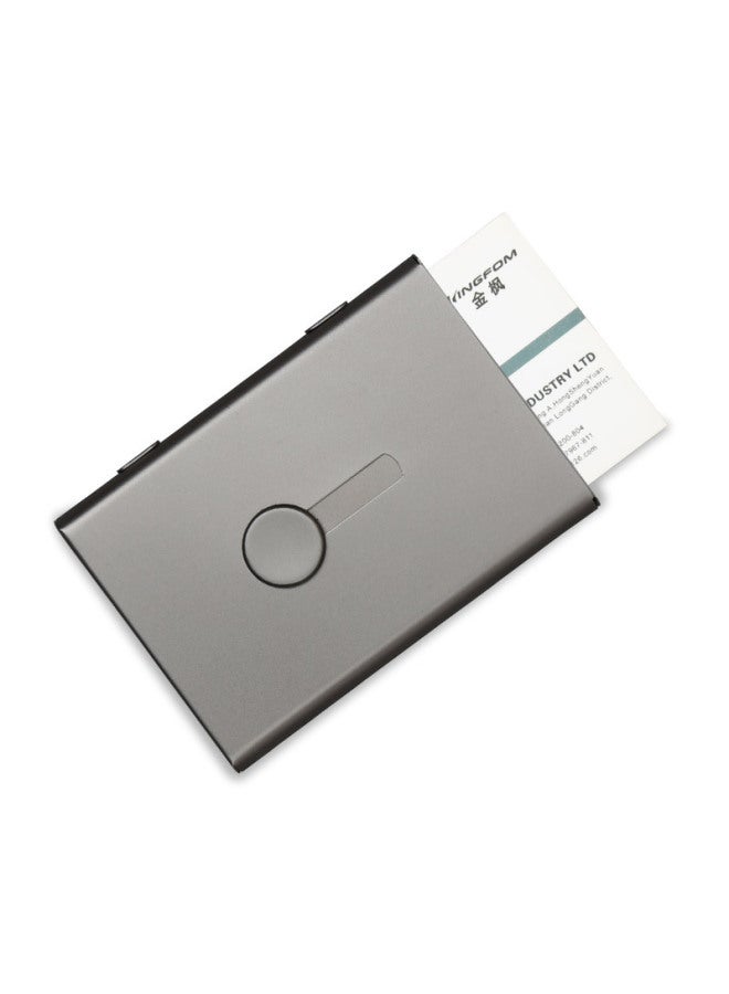 GORESE Metal Portable Hand-pushed Business Card Case Business Card Holder Anodized Aluminum Box Ultra-thin Frosted Lightweight Business Card Packing Box - Image 1