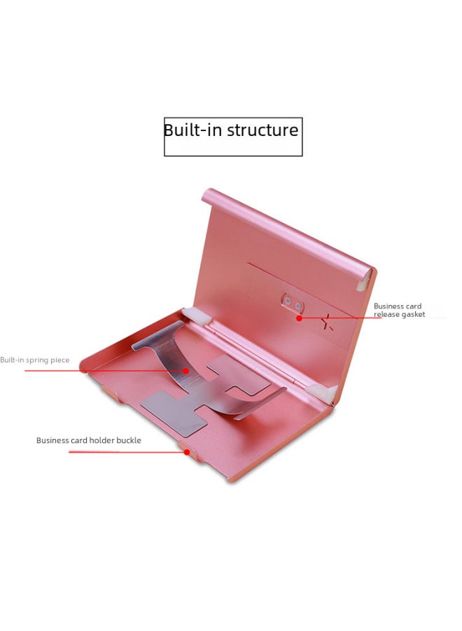 GORESE Metal Portable Hand-pushed Business Card Case Business Card Holder Anodized Aluminum Box Ultra-thin Frosted Lightweight Business Card Packing Box - Image 2