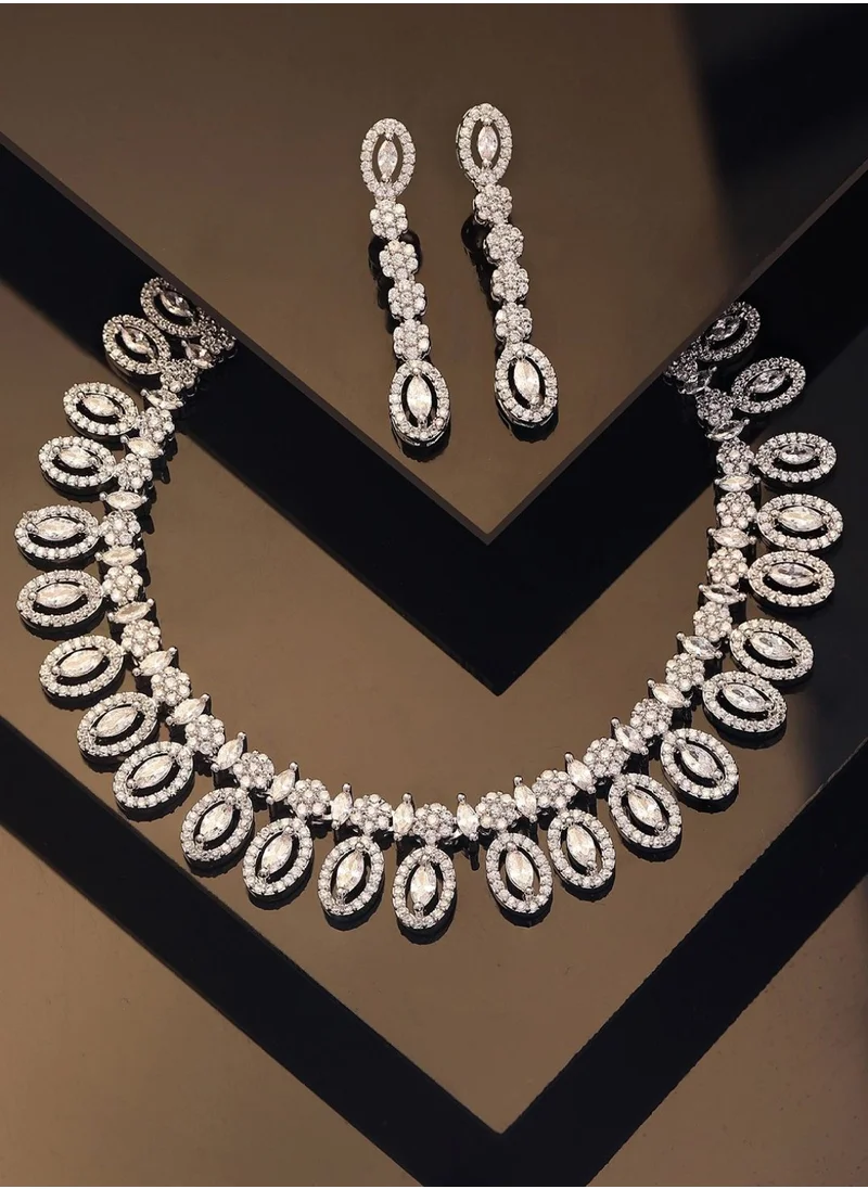 Priyaasi American Diamond Studded Jewellery Set
