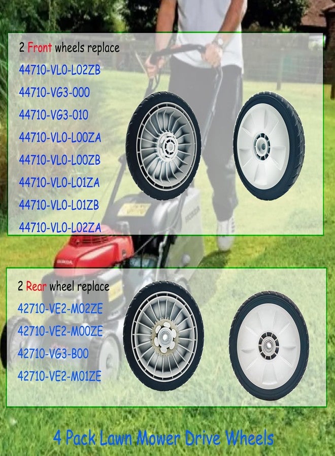 KMHGD 4 Pack Lawn Mower Drive Wheels, 2 Front Wheels 44710-VL0-L02ZB, 2 Back Wheels 42710-VE2-M02ZE, Fit for Honda HRR216 HRS216 HRT216 etc Lawn Mower - Image 5