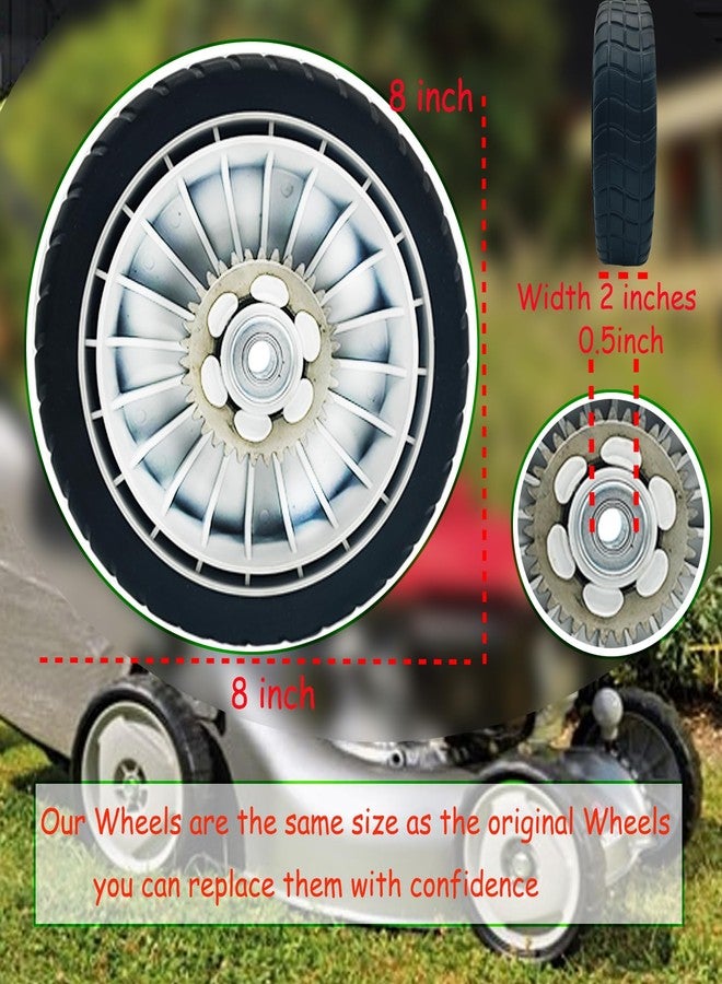 KMHGD 4 Pack Lawn Mower Drive Wheels, 2 Front Wheels 44710-VL0-L02ZB, 2 Back Wheels 42710-VE2-M02ZE, Fit for Honda HRR216 HRS216 HRT216 etc Lawn Mower - Image 4