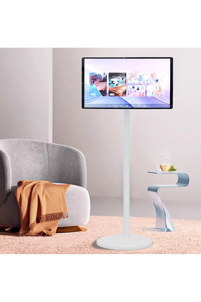 شاشة أرضية محمولة مع شاشة لمس LCD مقاس 21.5 بوصة (أندرويد 12)، شاشة FHD 1080p، ذاكرة وصول عشوائي (RAM) سعة 4 جيجابايت + سعة تخزين 64 جيجابايت، مكبرات صوت مدمجة - شاشة محمولة مزودة بخاصية Wi-Fi وBluetooth - Image 2