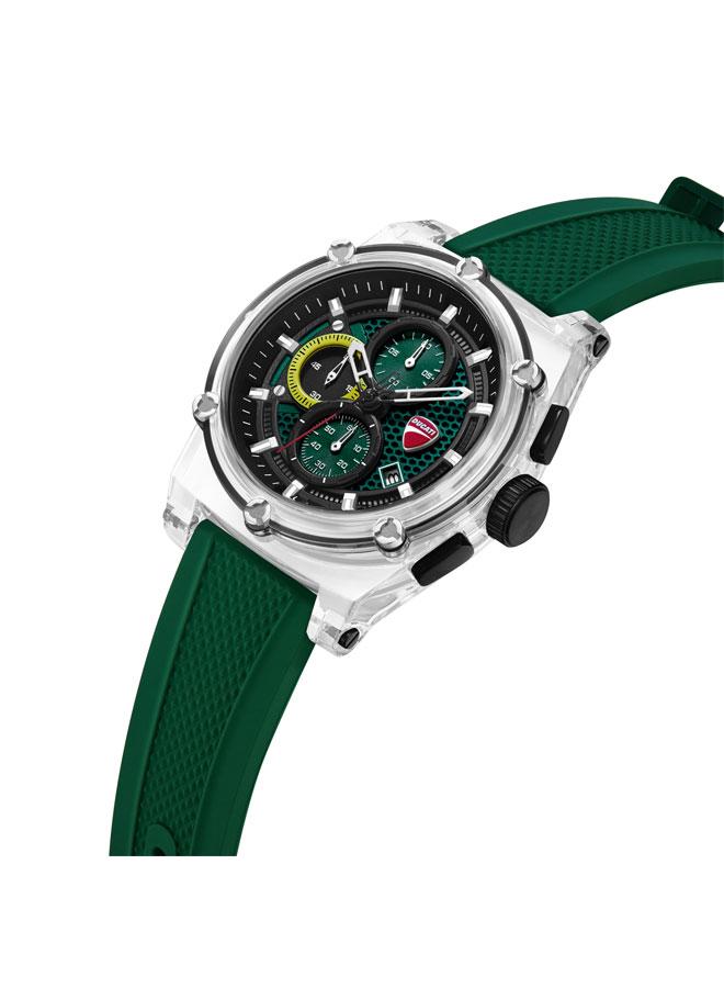 Ducati DT010 Green Dial Green Silicone Strap Chronograph Watch for Men - 56mm - Image 2